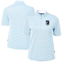 Women's Cutter & Buck  Powder Blue Minnesota United FC Virtue Eco Pique Stripe Recycled Quarter-Zip Top