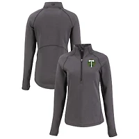 Women's Cutter & Buck  Heather Black Portland Timbers Peshastin Eco Fleece Recycled Half-Zip Pullover Top