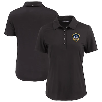 Women's Cutter & Buck  Black LA Galaxy Coastline Epic Comfort Eco Recycled Polo