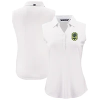 Women's Cutter & Buck  White Nashville SC Forge Eco Stretch Recycled Sleeveless Polo