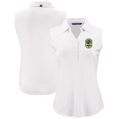 Women's Cutter & Buck  White Nashville SC Forge Eco Stretch Recycled Sleeveless Polo