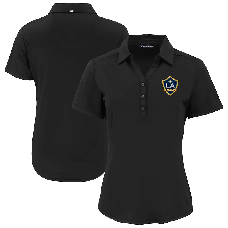 Women's Cutter & Buck  Black LA Galaxy Forge Eco Stretch Recycled Polo