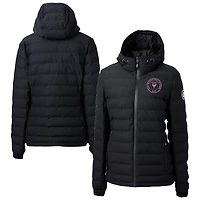 Women's Cutter & Buck  Black Inter Miami CF Mission Ridge Repreve Eco Insulated Hooded Puffer Jacket