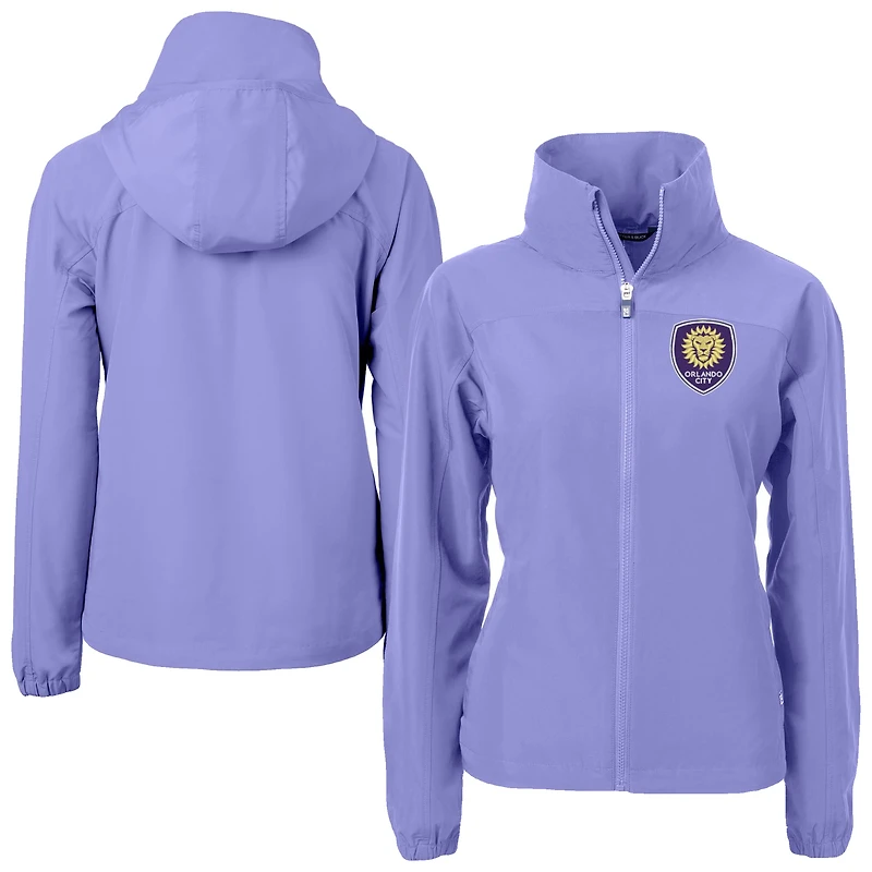 Women's Cutter & Buck Purple Orlando City SC Charter Eco Recycled Full-Zip Jacket