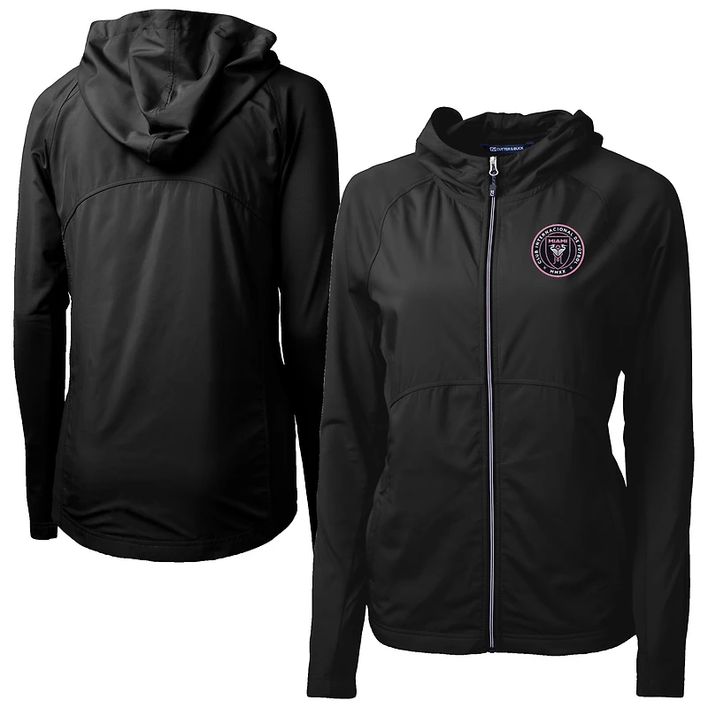 Women's Cutter & Buck Inter Miami CF Adapt Eco Knit Hybrid Recycled Raglan Full-Zip Jacket