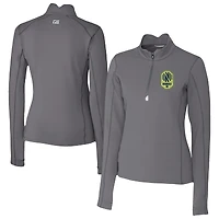 Women's Cutter & Buck  Gray Nashville SC Traverse Stretch Eco Quarter-Zip Top