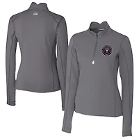 Women's Cutter & Buck Inter Miami CF Traverse Stretch Eco Quarter-Zip Top