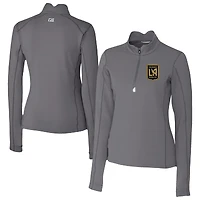 Women's Cutter & Buck  Gray LAFC Traverse Stretch Eco Quarter-Zip Top