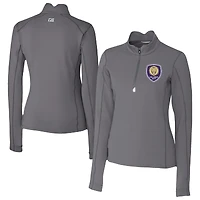 Women's Cutter & Buck  Gray Orlando City SC Traverse Stretch Eco Quarter-Zip Top
