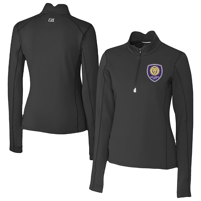 Women's Cutter & Buck Orlando City SC Traverse Stretch Eco Quarter-Zip Top