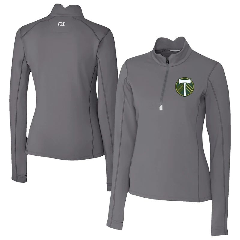 Women's Cutter & Buck Portland Timbers Traverse Stretch Eco Quarter-Zip Top