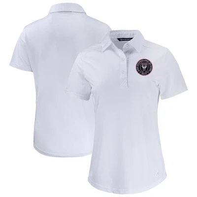 Women's Cutter & Buck  White Inter Miami CF Prospect Eco Textured Stretch Recycled Polo