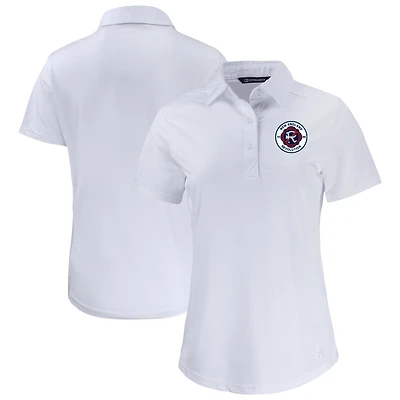 Women's Cutter & Buck  White New England Revolution Prospect Eco Textured Stretch Recycled Polo