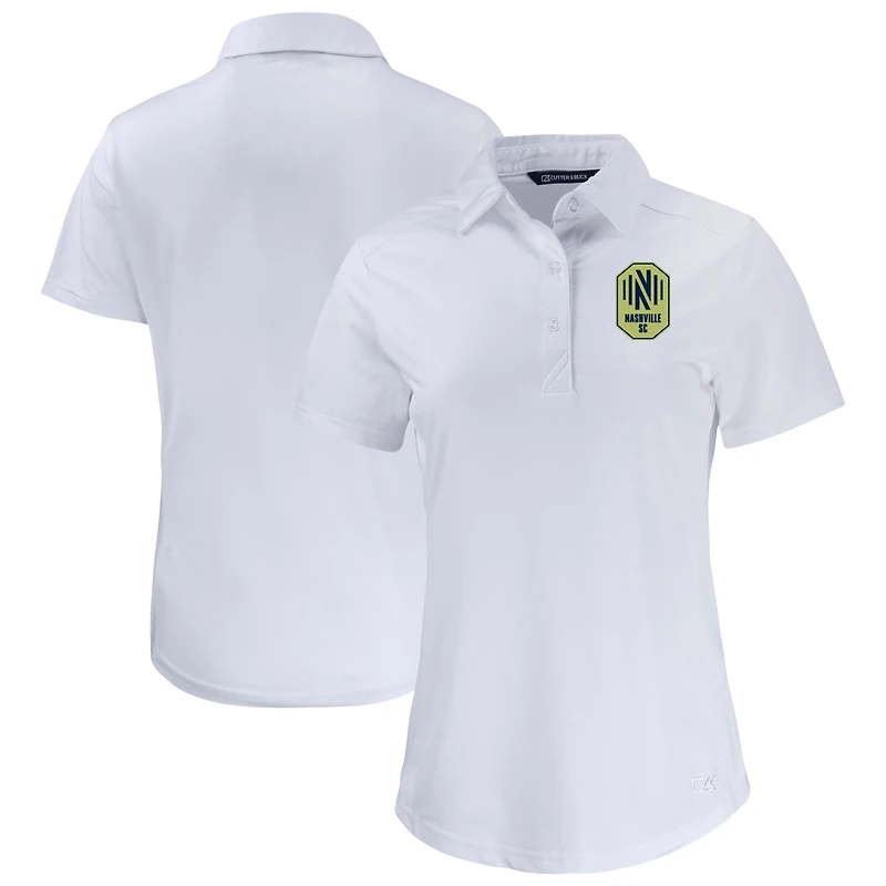 Women's Cutter & Buck  White Nashville SC Prospect Eco Textured Stretch Recycled Polo