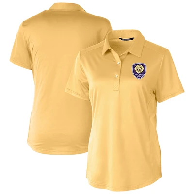Women's Cutter & Buck  Cream Orlando City SC Prospect Eco Textured Stretch Recycled Polo