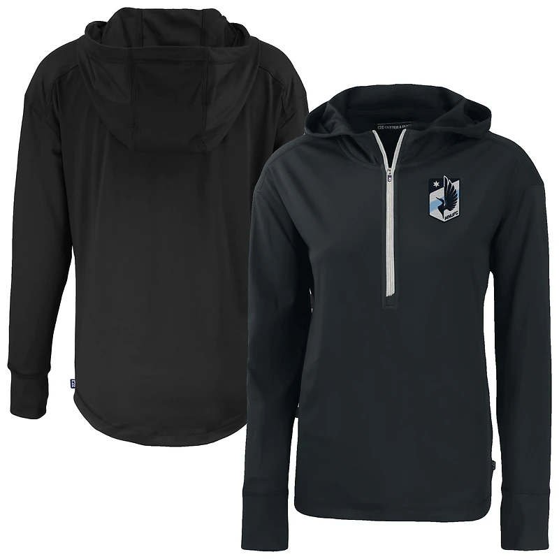 Women's Cutter & Buck Minnesota United FC Daybreak Eco Recycled Half-Zip Hoodie