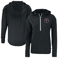 Women's Cutter & Buck  Black Inter Miami CF Daybreak Eco Recycled Half-Zip Hoodie
