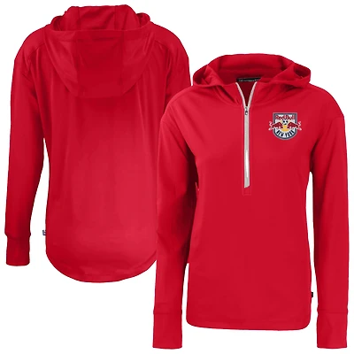 Women's Cutter & Buck Red New York Red Bulls Daybreak Eco Recycled Half-Zip Hoodie