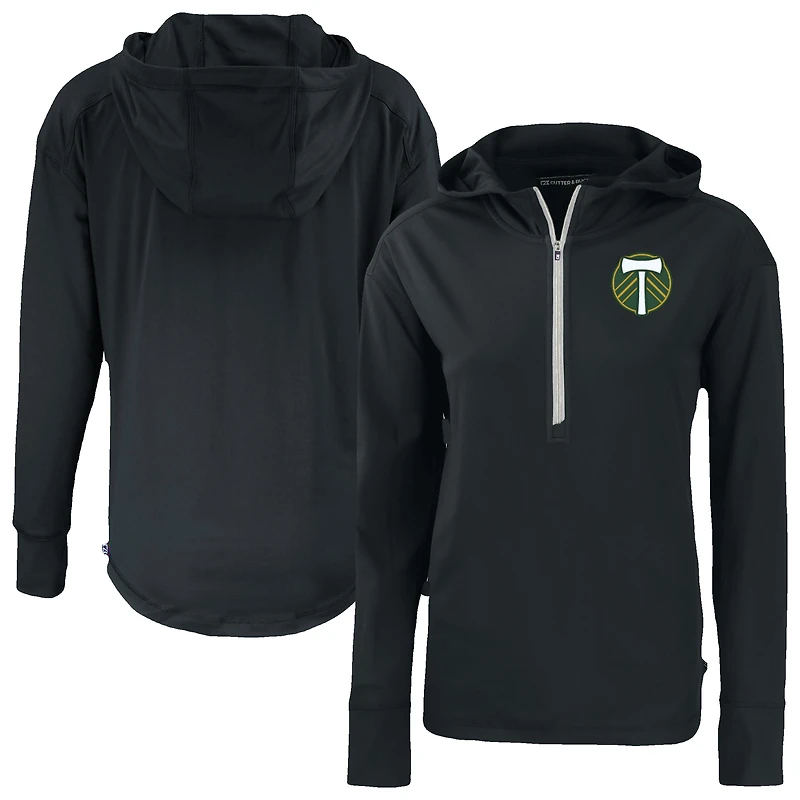 Women's Cutter & Buck Portland Timbers Daybreak Eco Recycled Half-Zip Hoodie