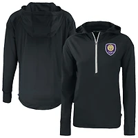 Women's Cutter & Buck  Black Orlando City SC Daybreak Eco Recycled Half-Zip Hoodie
