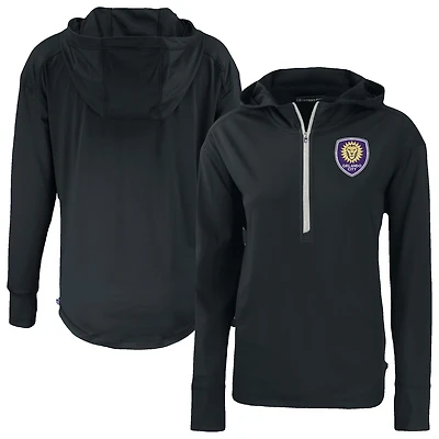 Women's Cutter & Buck  Black Orlando City SC Daybreak Eco Recycled Half-Zip Hoodie