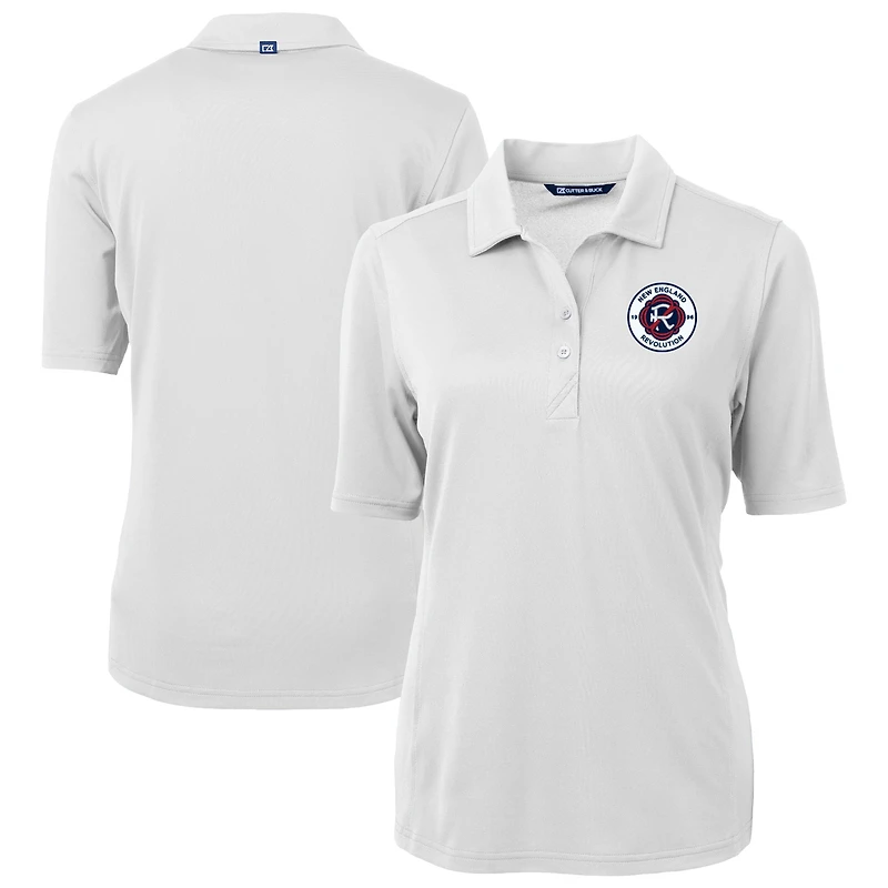 Women's Cutter & Buck White New England Revolution Virtue Eco Pique Recycled Polo