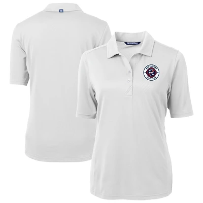 Women's Cutter & Buck  White New England Revolution Virtue Eco Pique Recycled Polo
