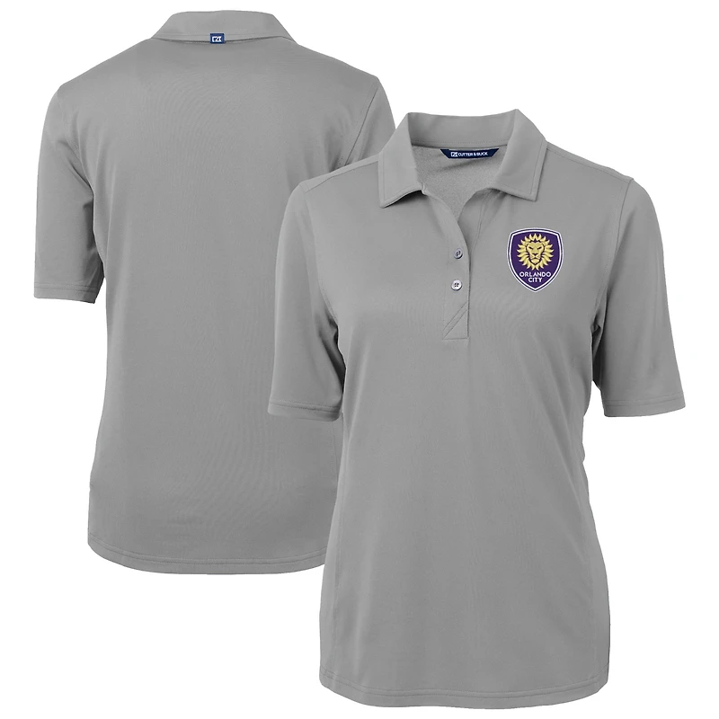 Women's Cutter & Buck  Gray Orlando City SC Virtue Eco Pique Recycled Polo