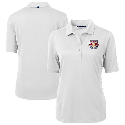 Women's Cutter & Buck  White New York Red Bulls Virtue Eco Pique Recycled Polo