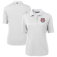 Women's Cutter & Buck  White New York Red Bulls Virtue Eco Pique Recycled Polo