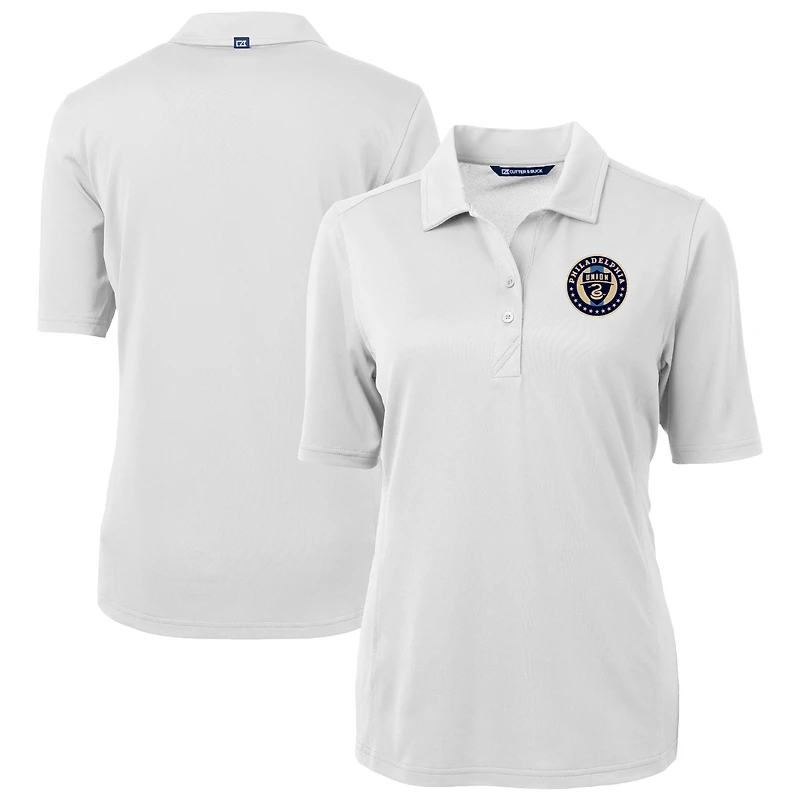 Women's Cutter & Buck  White Philadelphia Union Virtue Eco Pique Recycled Polo