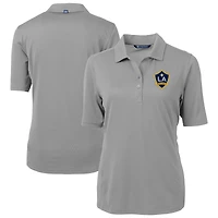 Women's Cutter & Buck  Gray LA Galaxy Virtue Eco Pique Recycled Polo