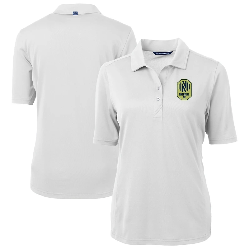 Women's Cutter & Buck  White Nashville SC Virtue Eco Pique Recycled Polo