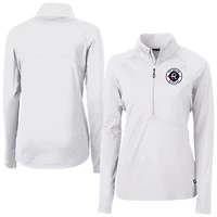 Women's Cutter & Buck  White New England Revolution Adapt Eco Knit Stretch Recycled Half-Zip Top
