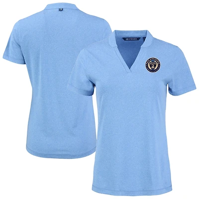 Women's Cutter & Buck  Heather Powder Blue Philadelphia Union Forge Heather Stretch Blade Top