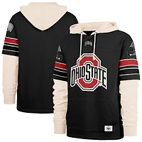 Men's '47  Black Ohio State Buckeyes Split Zone Cornerback Lacer Pullover Hoodie