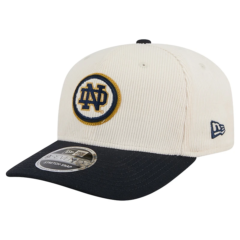 Men's New Era Cream/Black Notre Dame Fighting Irish Loyal Corduroy 9SEVENTY Adjustable Hat