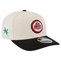 Men's New Era Cream/Black Ohio State Buckeyes Loyal Corduroy 9SEVENTY Adjustable Hat