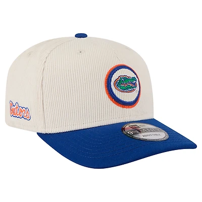 Men's New Era Cream/Royal Florida Gators Loyal Corduroy 9SEVENTY Adjustable Hat