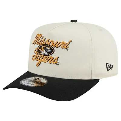 Men's New Era Cream/Black Missouri Tigers Vintage Chainstitch 9FIFTY A-Frame Snapback Hat