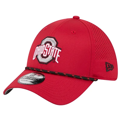 Men's New Era  Scarlet Ohio State Buckeyes Rope 39THIRTY Flex Hat