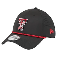 Men's New Era  Black Texas Tech Red Raiders Rope 39THIRTY Flex Hat