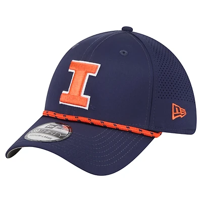 Men's New Era  Navy Illinois Fighting Illini Rope 39THIRTY Flex Hat