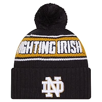 Men's New Era Black Notre Dame Fighting Irish Bold Cuffed Knit Hat with Pom