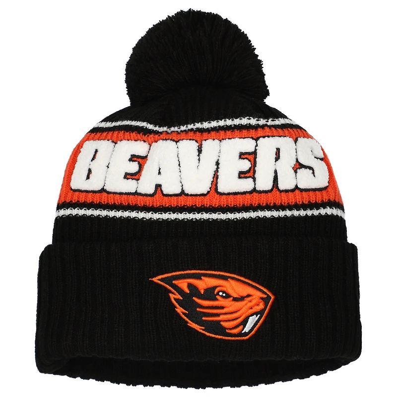 Men's New Era Black Oregon State Beavers Bold Cuffed Knit Hat with Pom