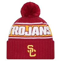Men's New Era Cardinal USC Trojans Bold Cuffed Knit Hat with Pom