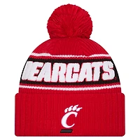 Men's New Era Red Cincinnati Bearcats Bold Cuffed Knit Hat with Pom