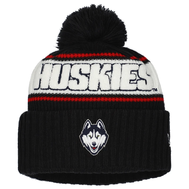 Men's New Era Navy UConn Huskies Bold Cuffed Knit Hat with Pom