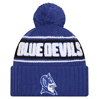 Men's New Era Royal Duke Blue Devils Bold Cuffed Knit Hat with Pom