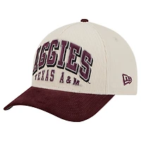 Men's New Era Maroon/Cream Texas A&M Aggies Arch Two-Tone Corduroy 9FORTY A-Frame Adjustable Hat